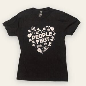Custom Ink People First Black Graphic Shirt